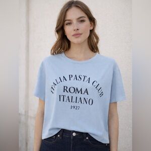 Grayson Threads Light Blue Roma Italiano Pasta Club  Teeshirt Size XL